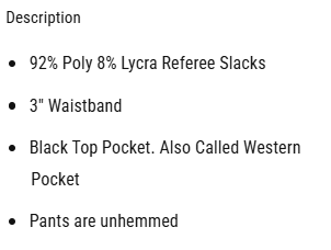 BKS290 Smitty Lightweight Tapered Fit Western Pocket Referee Pants