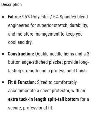 BBS347 NCAA Softball Long Sleeve Umpire Shirts